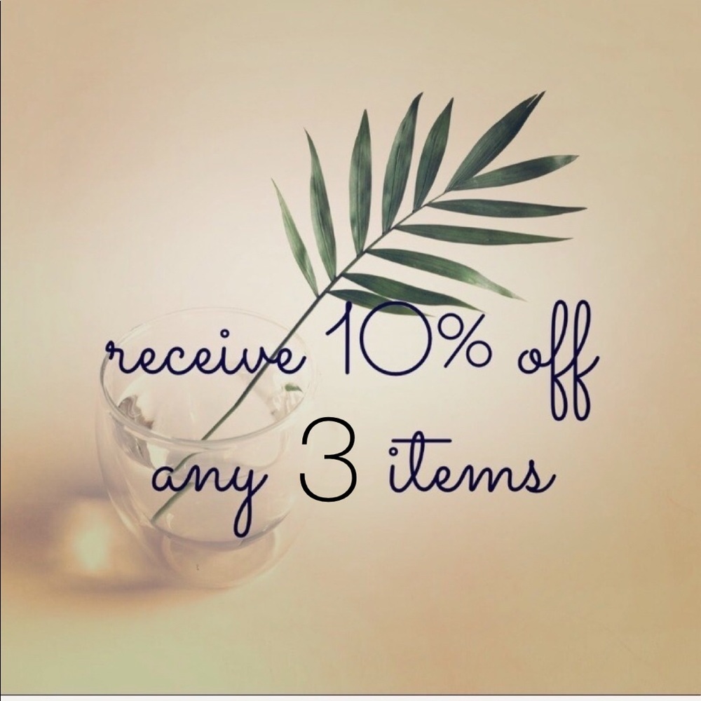 DISCOUNT 10% off any 3 items